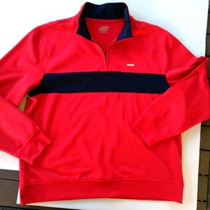 🦨IZOD Mens Red Quarter Zip pull over XXL